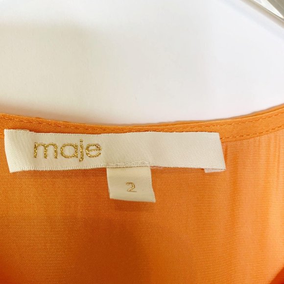 Maje Orange Midi Dress - Picture 4 of 13
